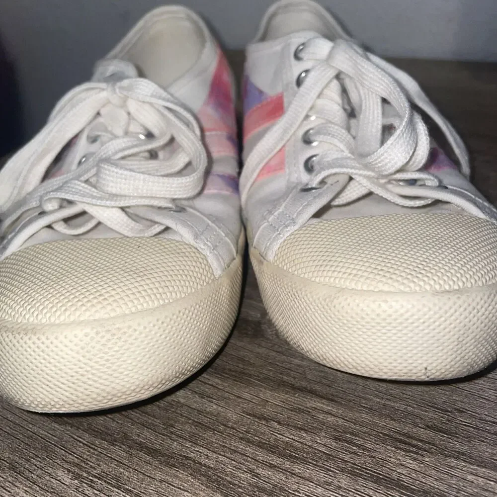 Gola x Madewell Coaster Tie Dye White Canvas Sneakers Women’s Size 6.